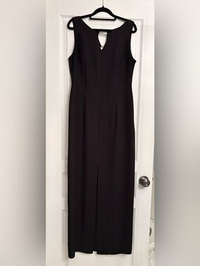 Liz Claiborne Black Formal Sleeveless Maxi Dress with Front Slit